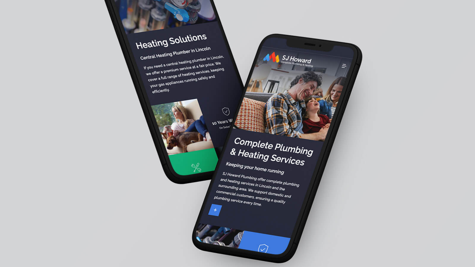 sample plumber website on mobile