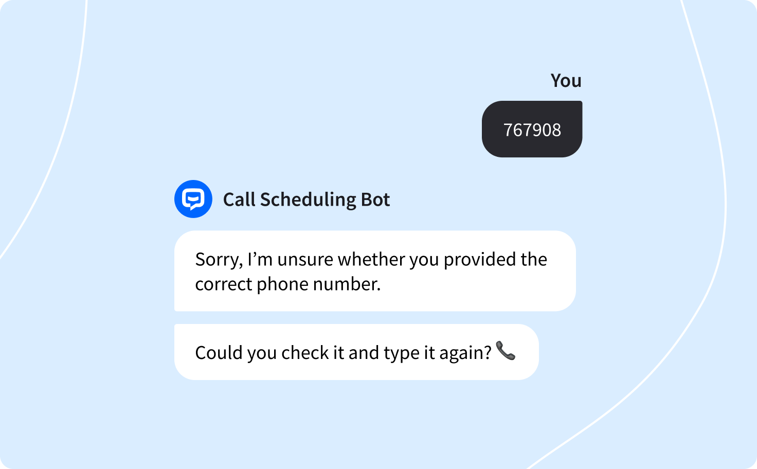 chatbot error reply