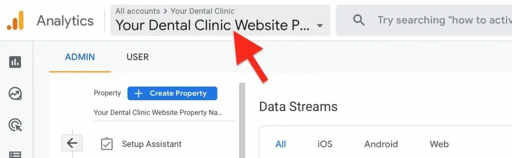 Google Analytics for dentist