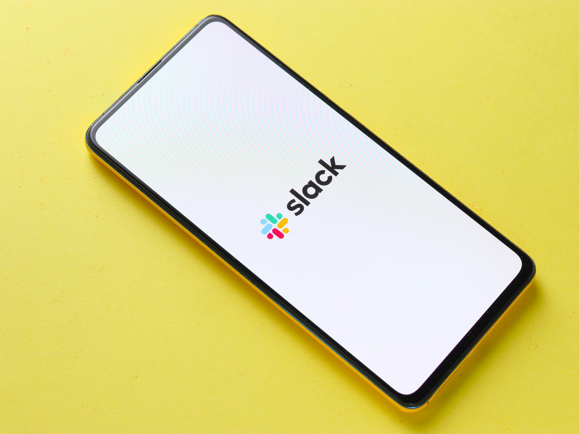 phone showing slack app