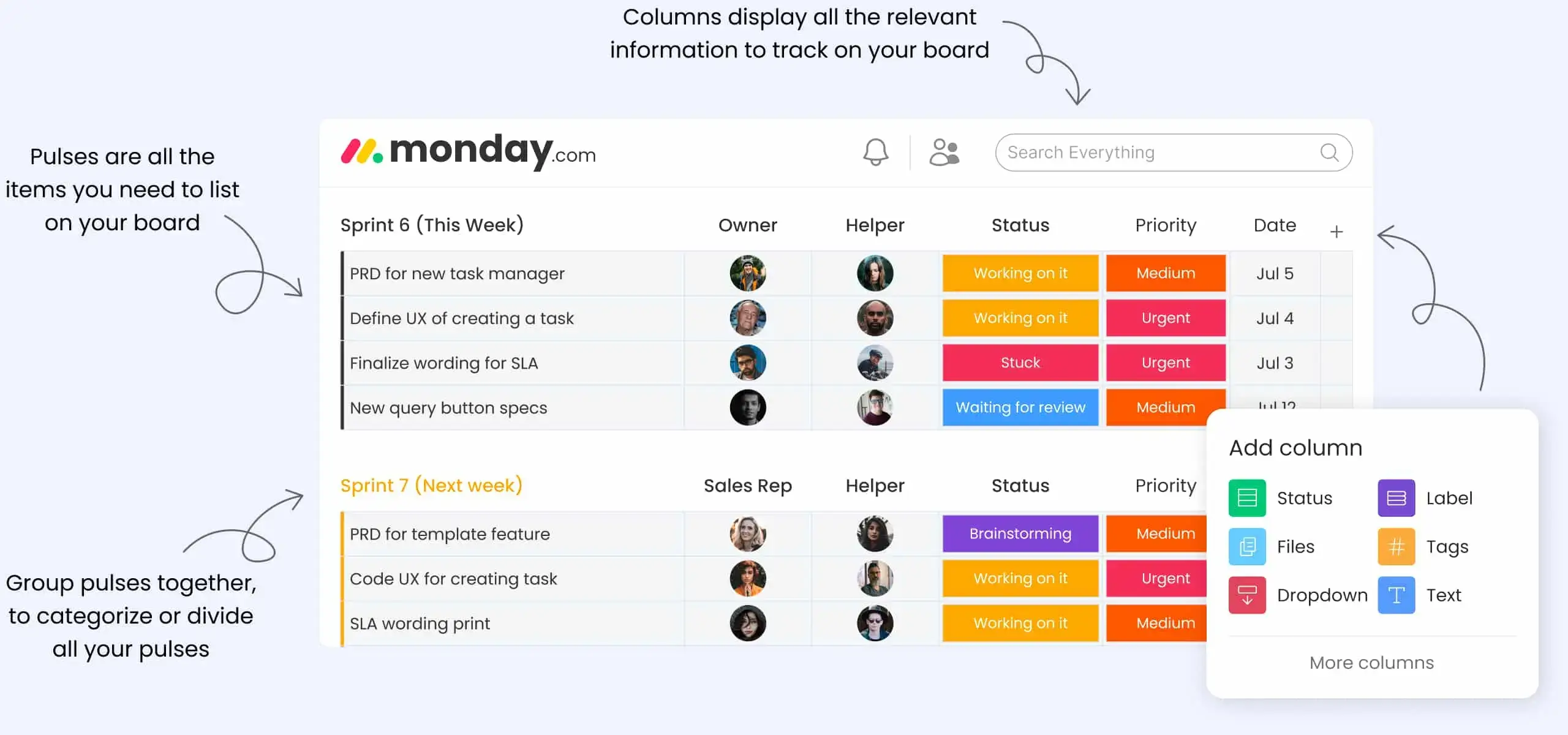 monday customization visual guide