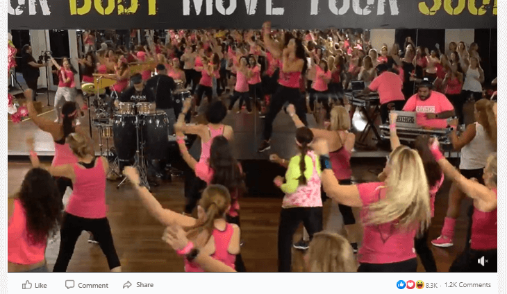 zumba party live facebook social media marketing