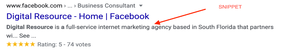 digital resource search result internet marketing company