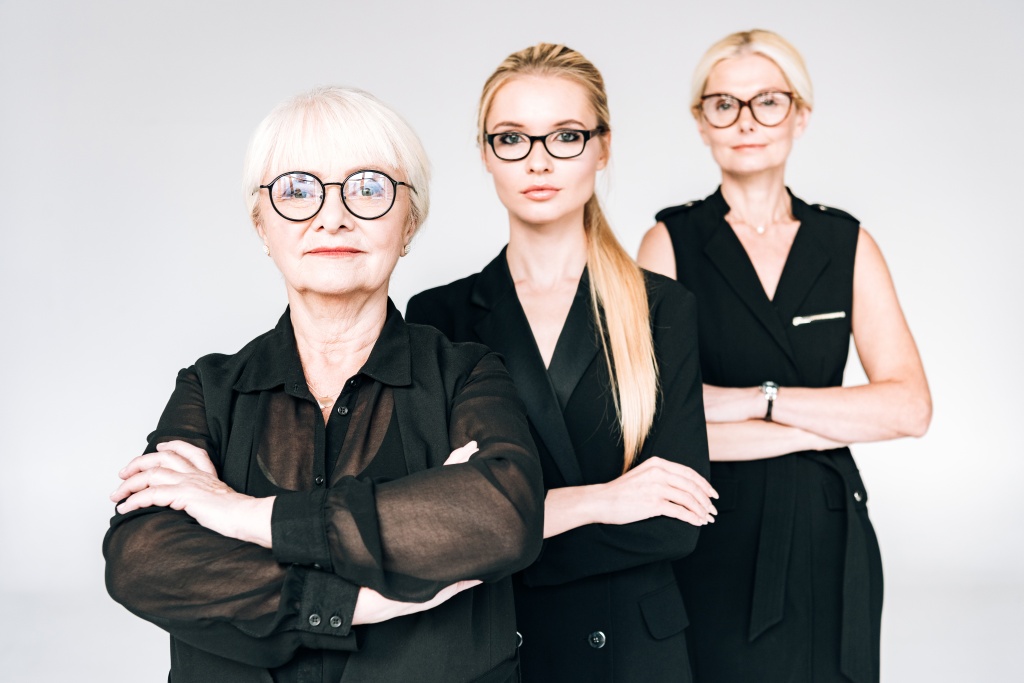 three female Florida internet marketing company employees from different generations 