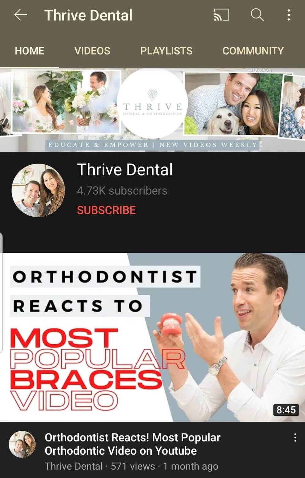 thrive dental youtube social media for dentists