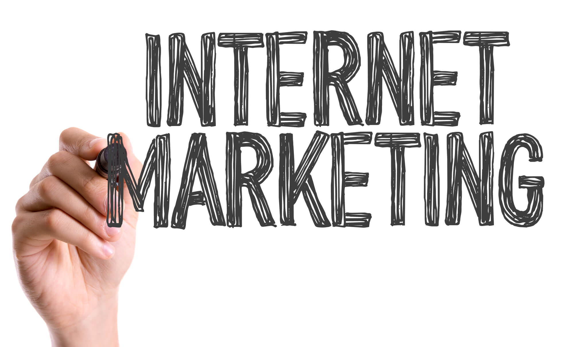 hand writing internet marketing on whiteboard 