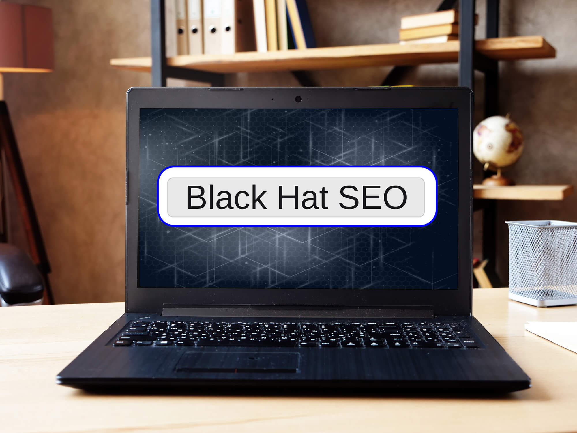 black hat seo on miami seo company laptop