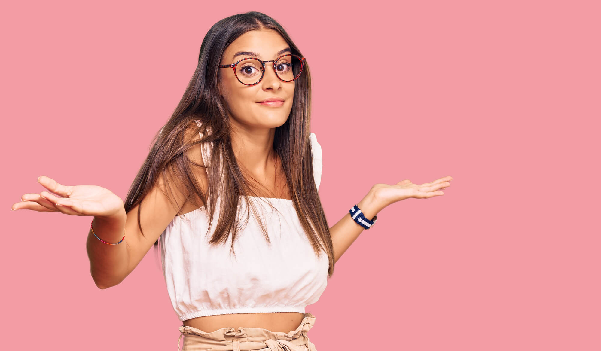 digital marketer raising hands wondering