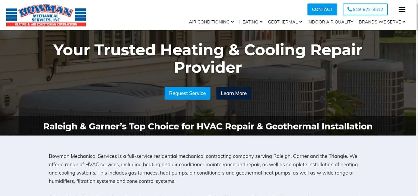 sample HVAC website