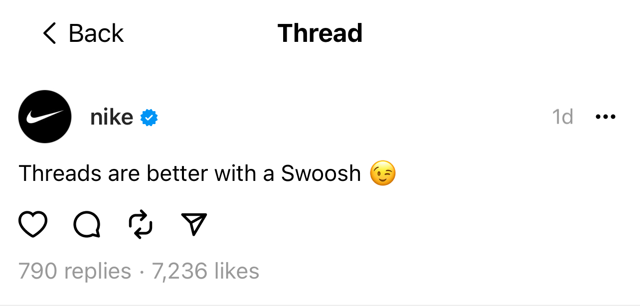 nike posting on threads