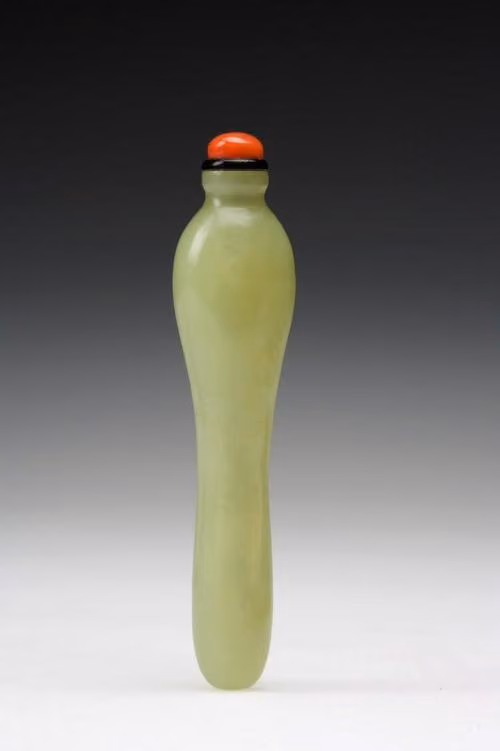 Yellow jade of slender baluster form