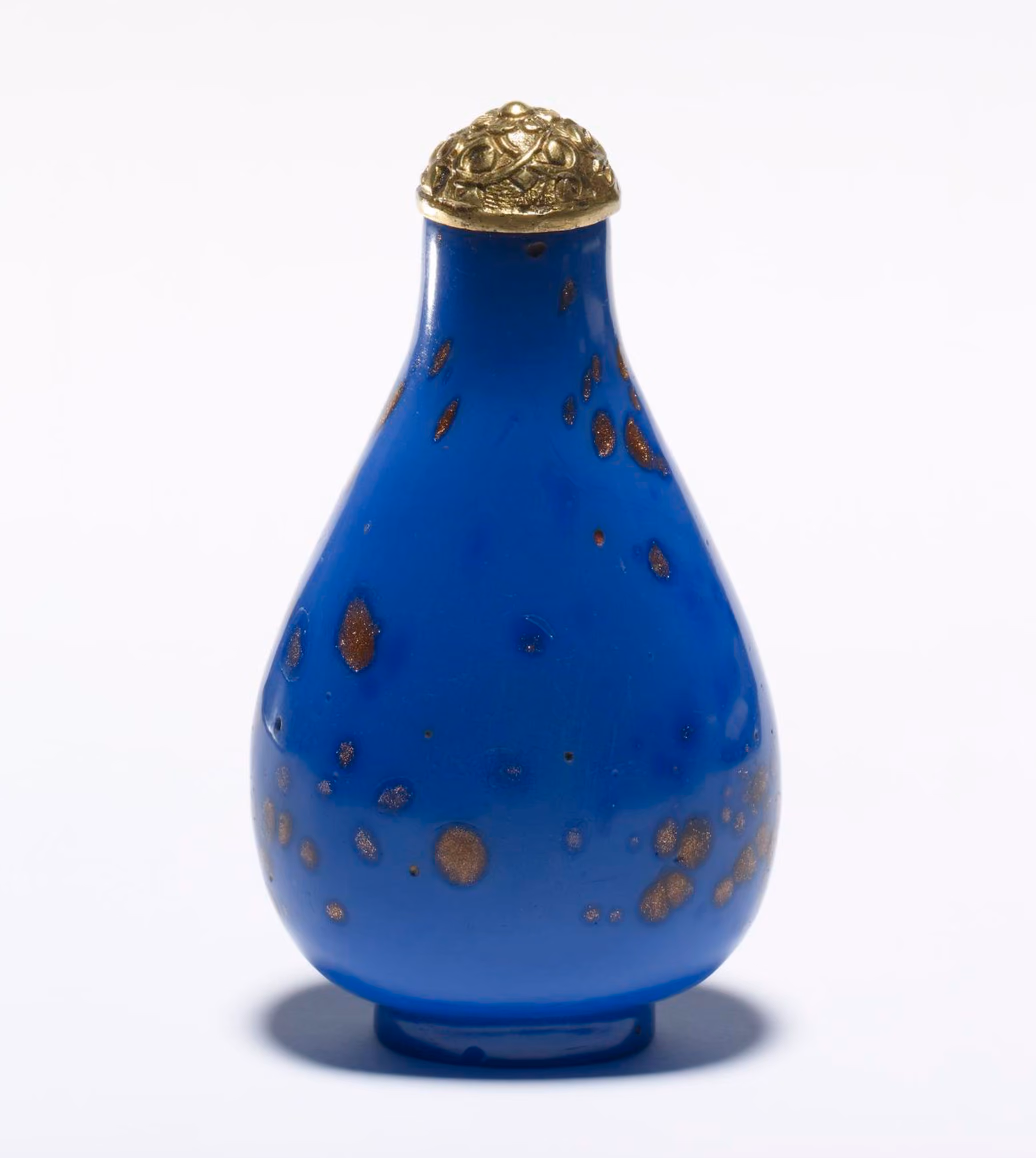 Blue glass with aventurine spots