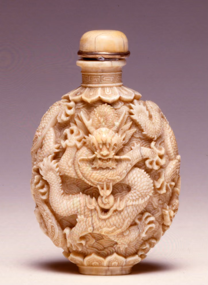 Imperial ivory carved with dragons