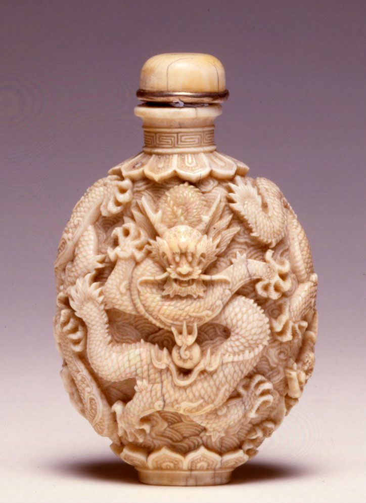 Imperial ivory carved with dragons