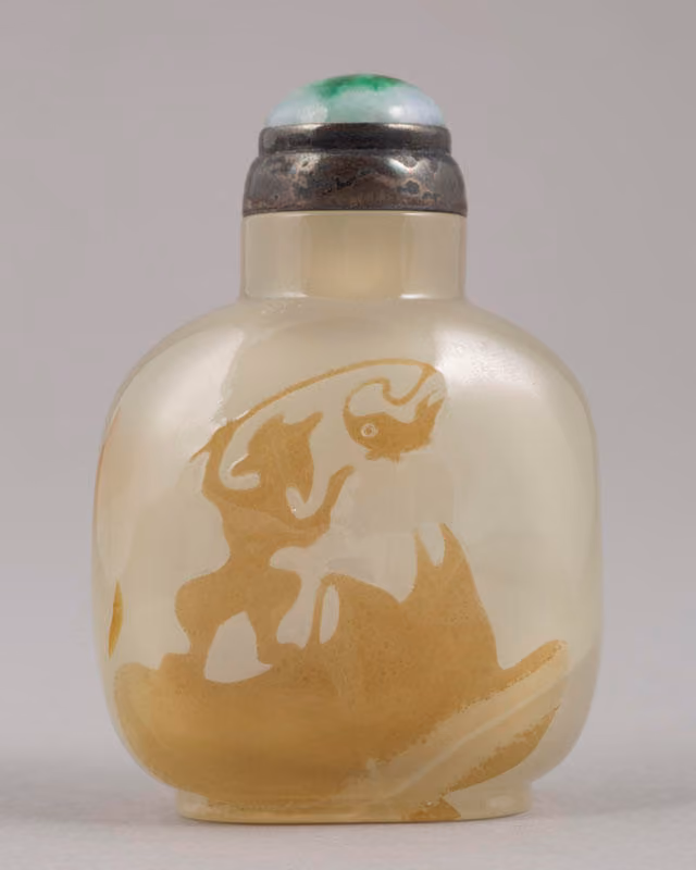 Silhouette agate with fisherman