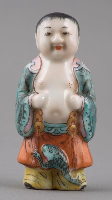 Glazed ceramic in the form of a figure