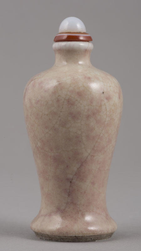Rose pink crackle-glazed ceramic