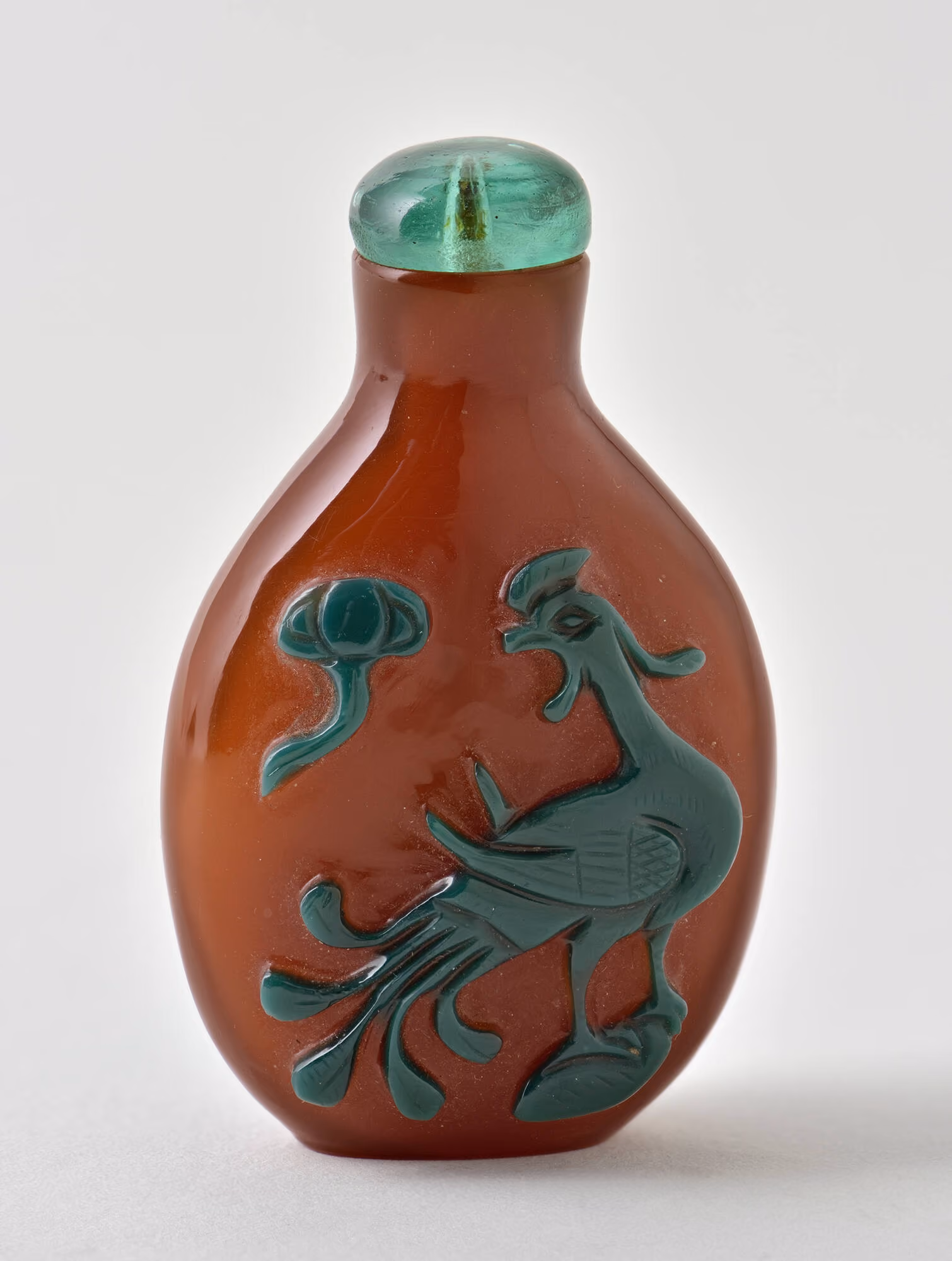 Cameo glass with phoenix