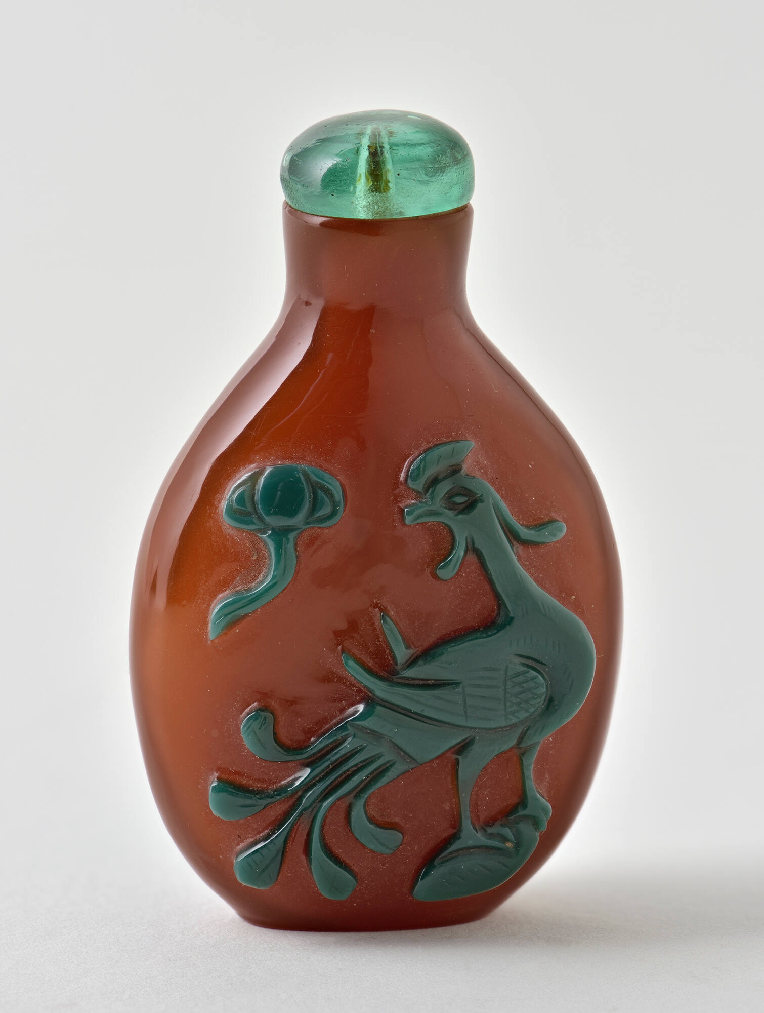 Cameo glass with phoenix
