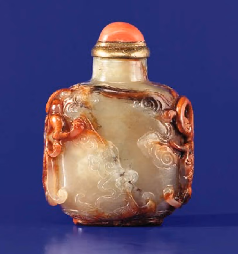 Celadon and russet jade with chilong