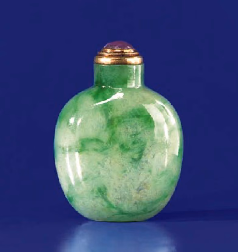 Apple-green jadeite of spade form