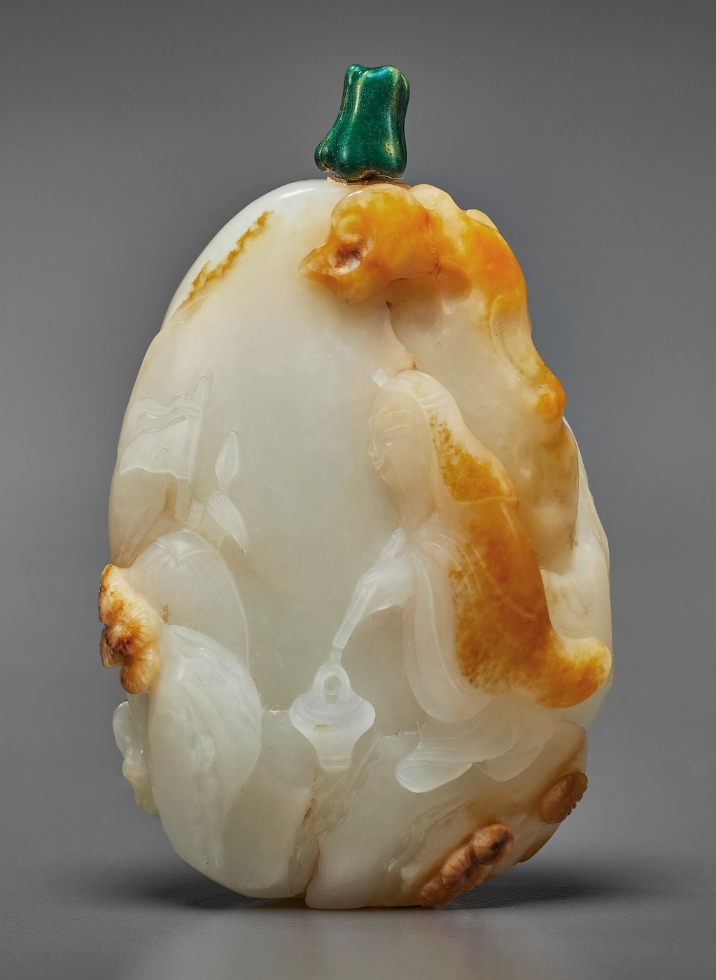 White and russet jade with sages