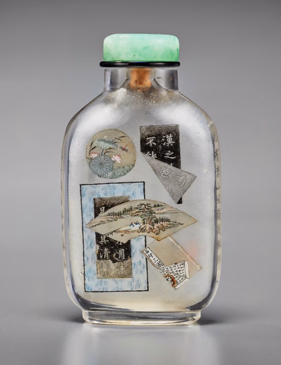 Inside-painted crystal with Orchid Pavilion Preface and Ba-po