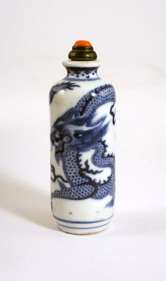 Blue and white porcelain with dragon
