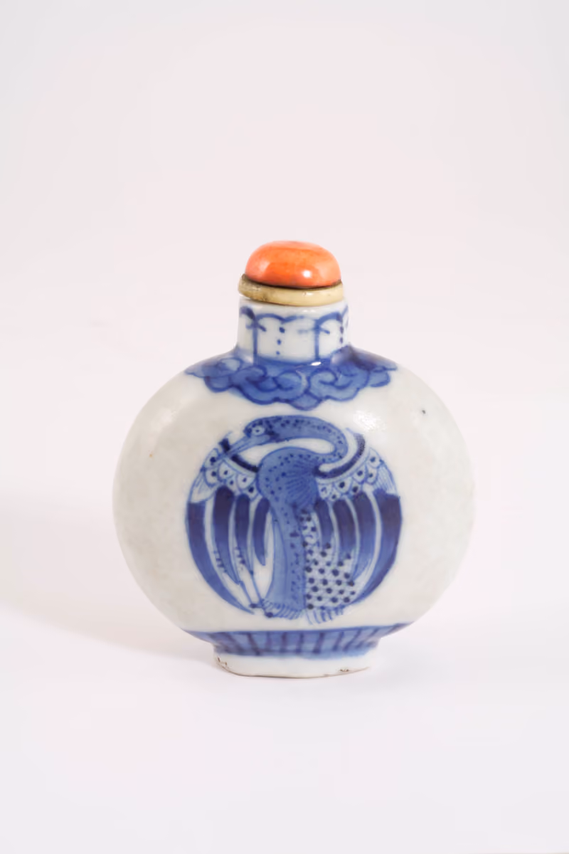Blue and white porcelain with phoenix