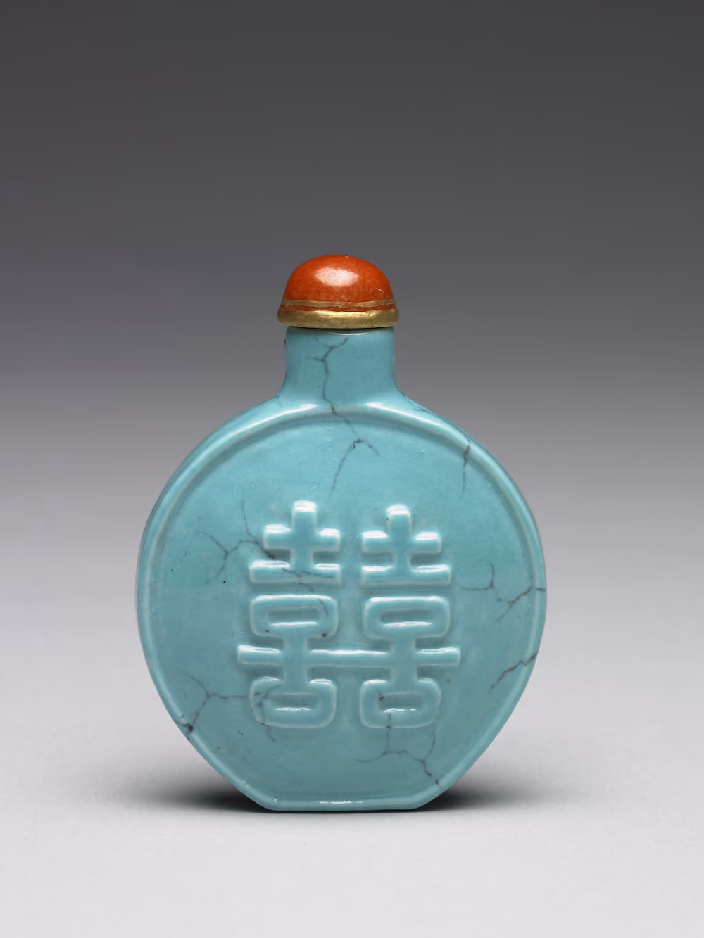 Turquoise-glazed porcelain with double joy character