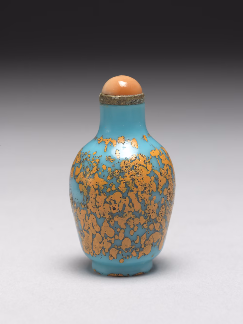 Mottled sky-blue and yellow glass