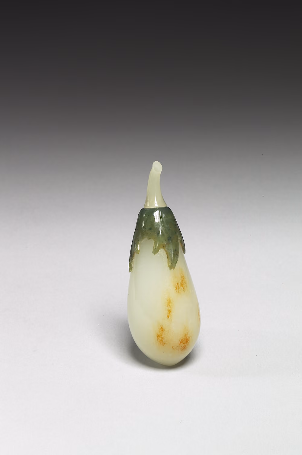 White jade in the form of an eggplant