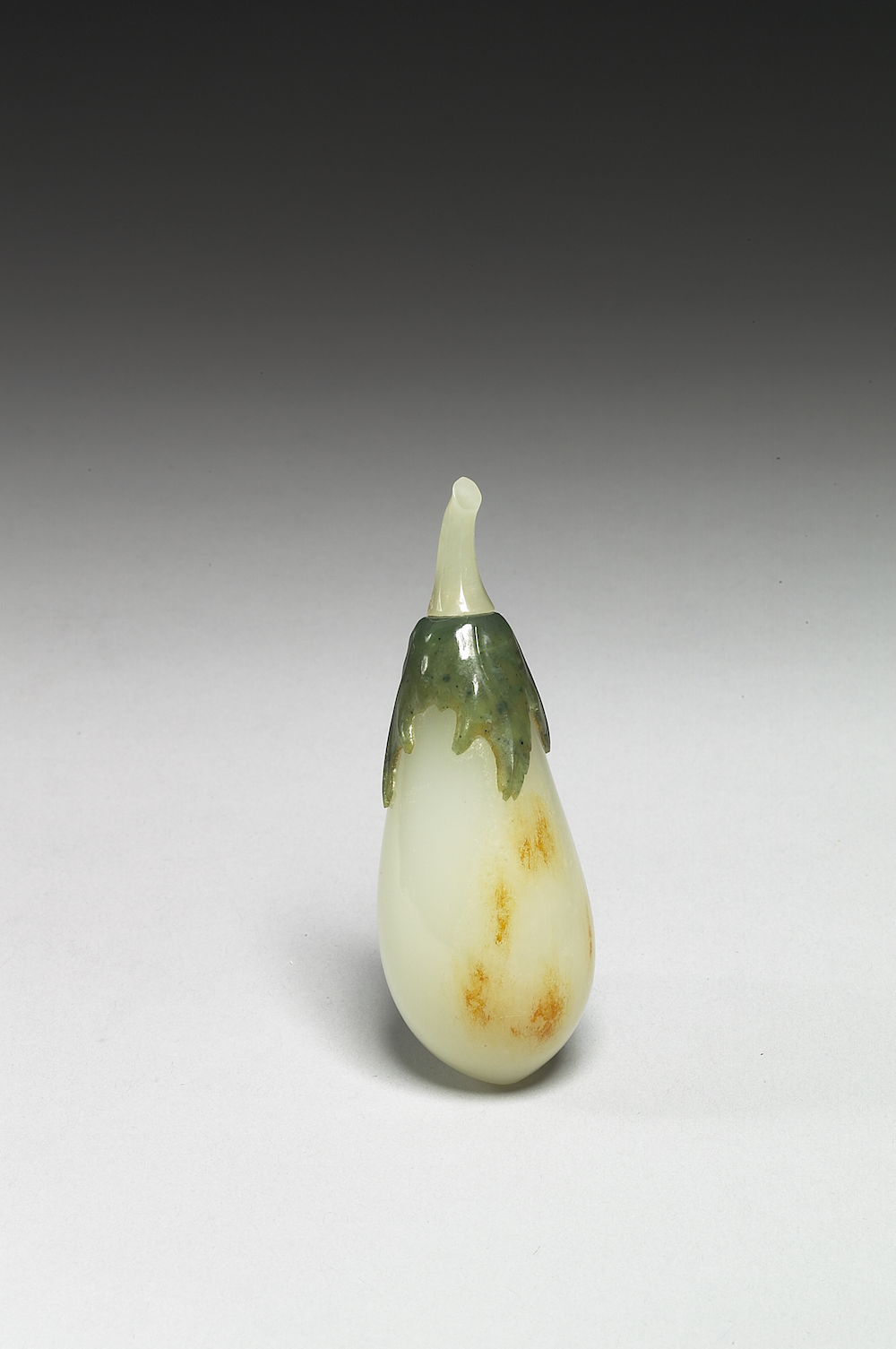 White jade in the form of an eggplant