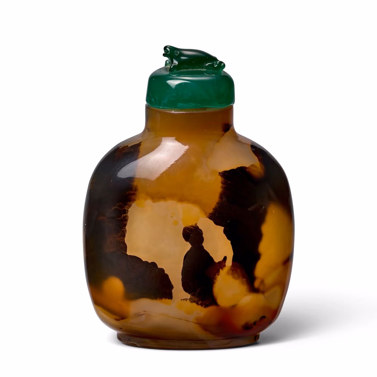 Shadow agate snuff bottle