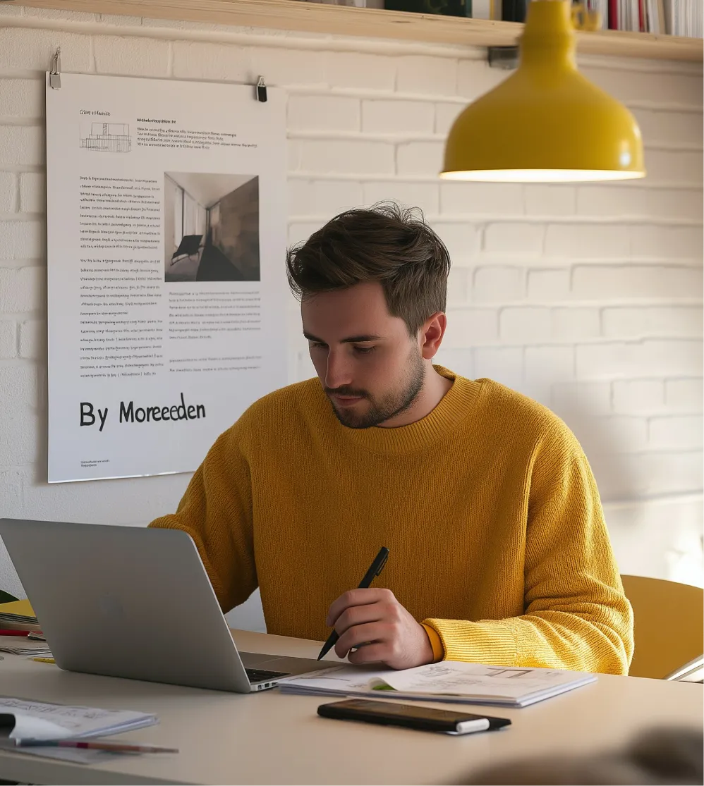 A man Setting and using laptop