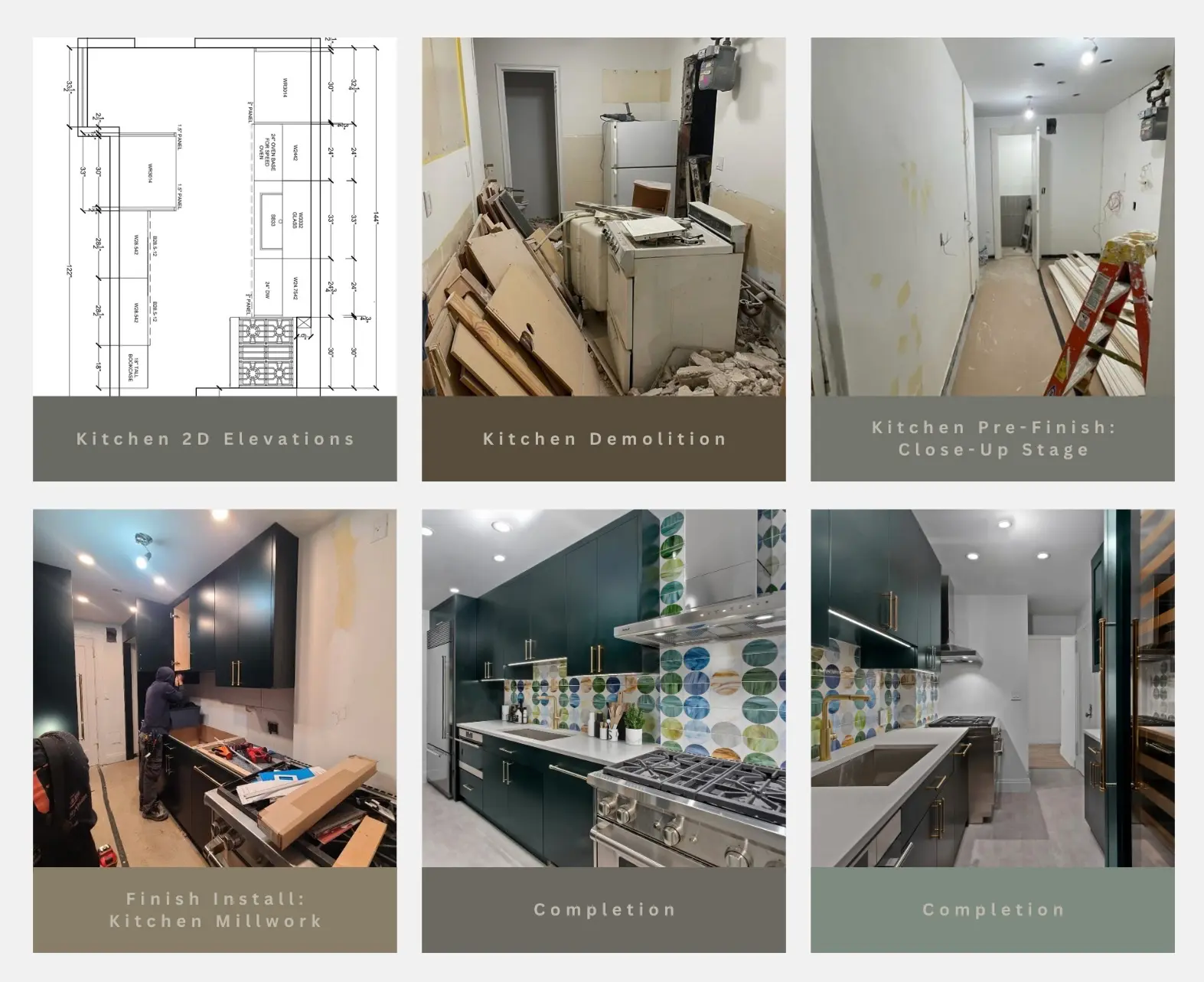 Progress of kitchen gut renovation in Upper West Side completed by Star Renovations NY
