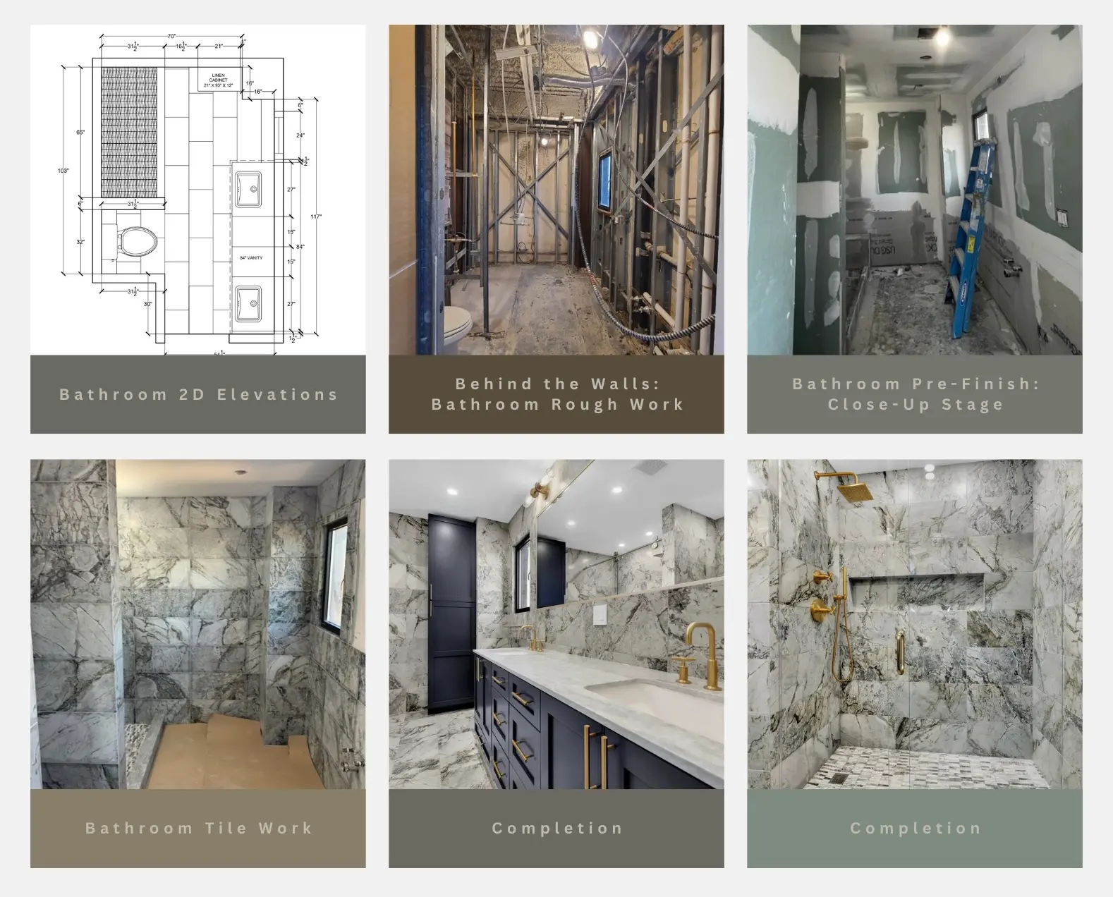 Progress of bathroom gut renovation in Williamsburg Brooklyn completed by Star Renovations NY