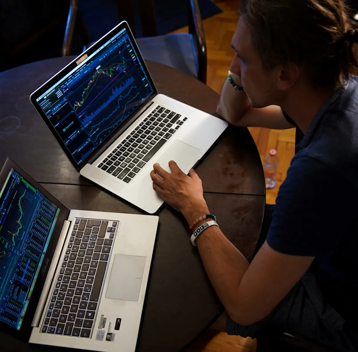 Code editor displayed on a dark screen with JavaScript functions visible.