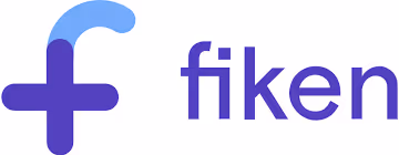 Fiken company logo featuring a stylized lowercase 'f' in shades of blue and purple followed by the word 'fiken' in purple.