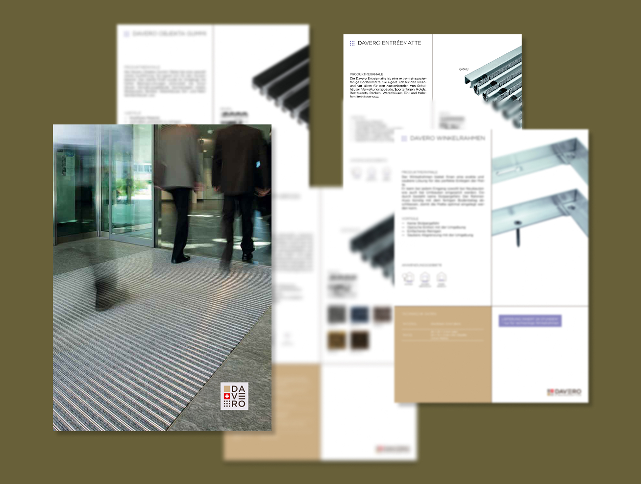 Bilder-Collage von einigen Produktdatenblättern