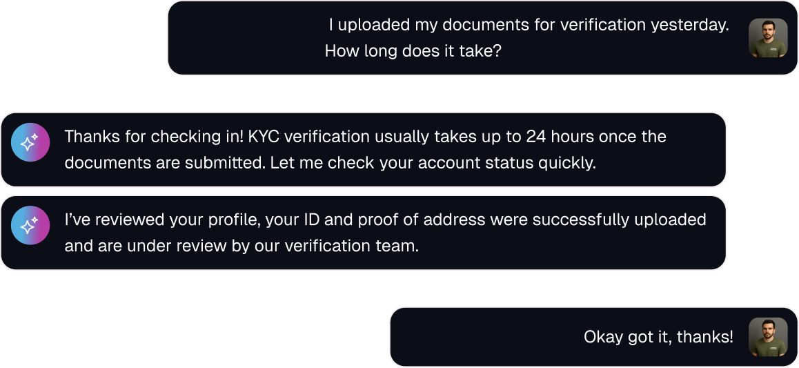 AI chatbot for iGaming handling player support tickets automatically