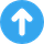 Black upward arrow inside a blue circle.
