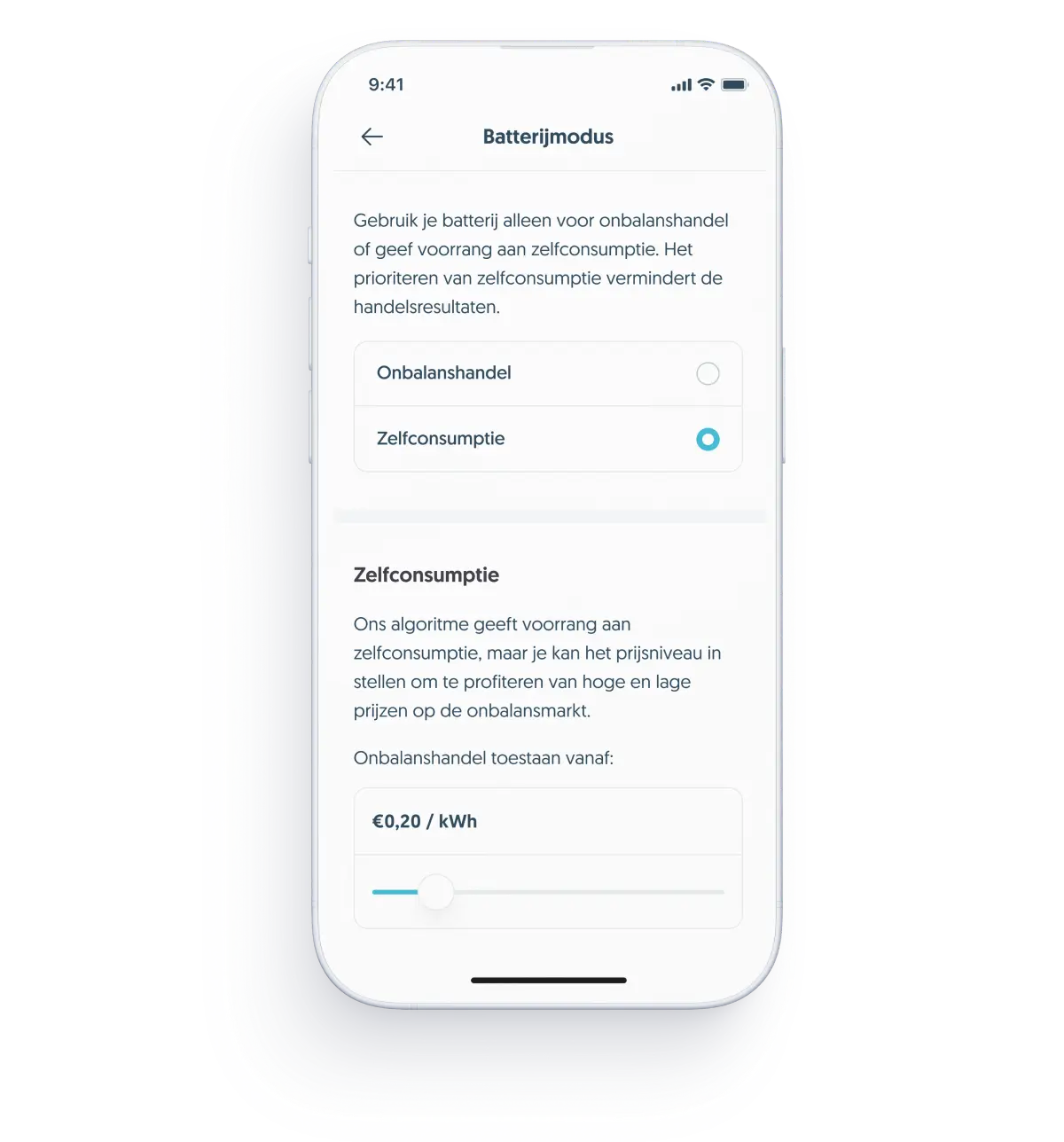 Frank Energie app met thuisbatterij overzicht