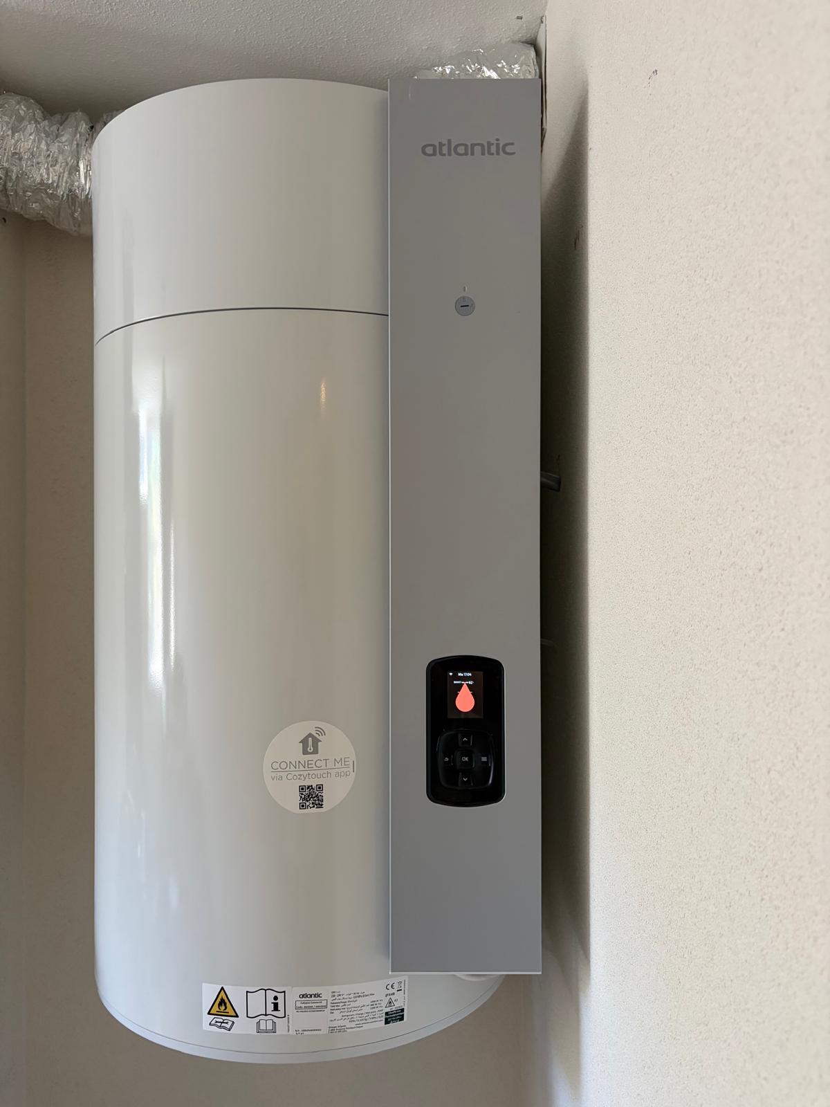 Atlantic warmtepompboiler geïnstalleerd door Qilowatt
