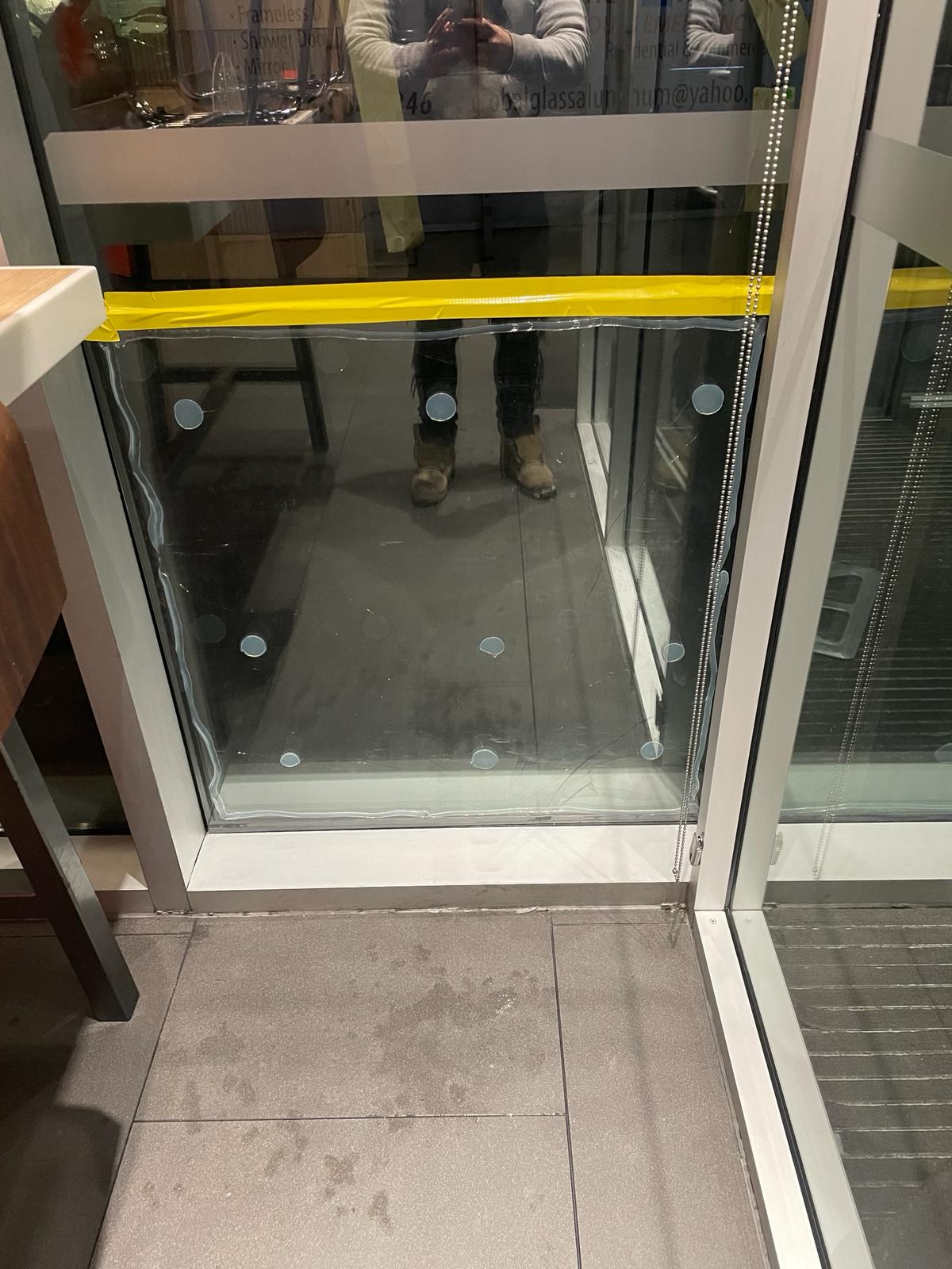Commercial window patch on doors
