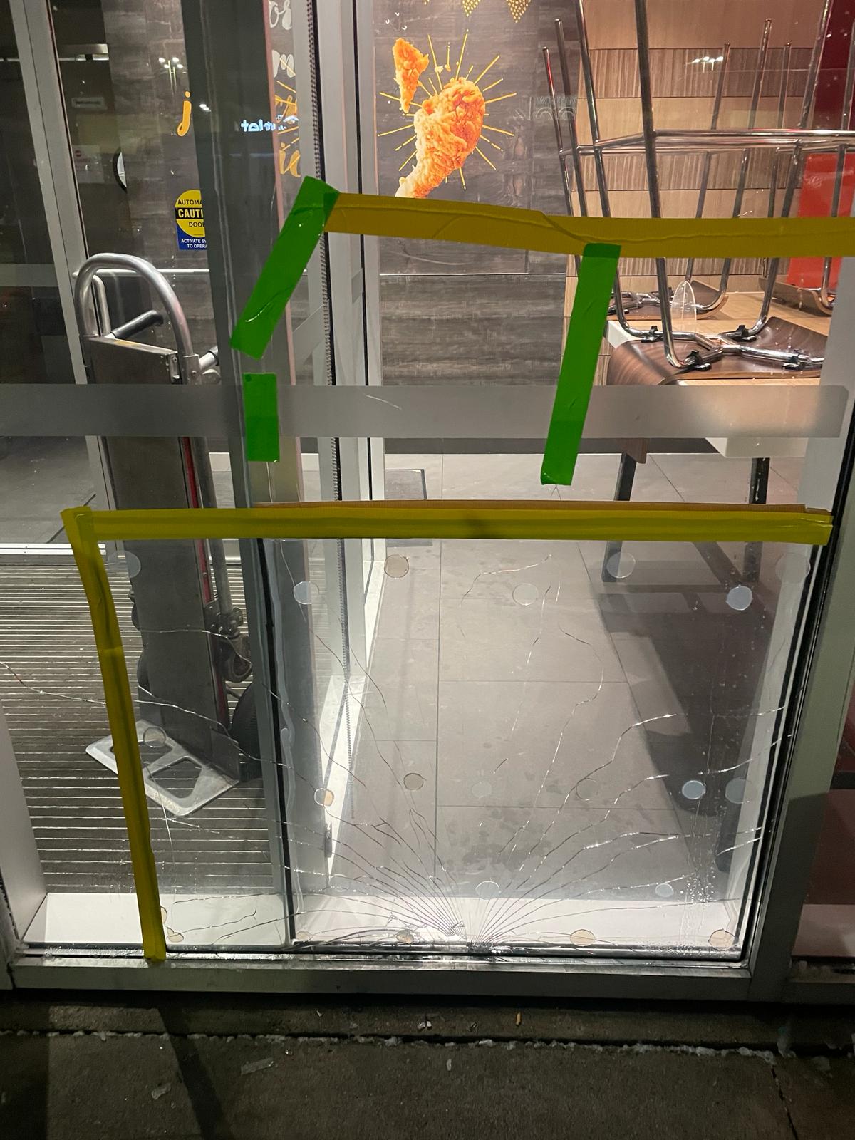 Commercial window patch on entrance 