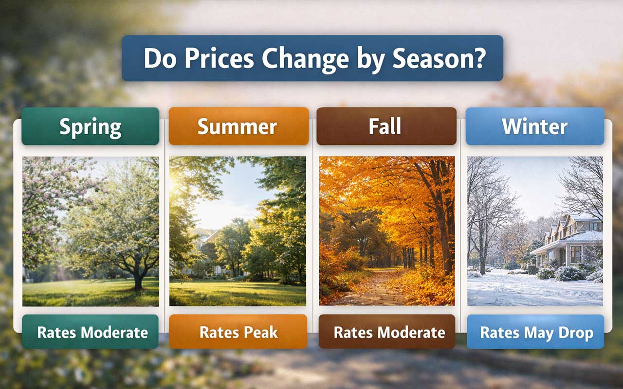 an infographic that shows prices change based on the season