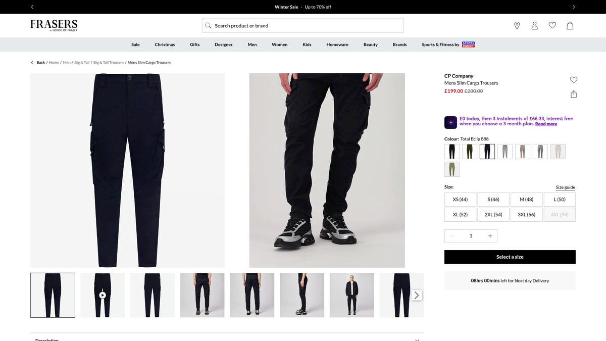 7 Best Company Cargo Styles to Try in 2026 - CP Company Mens Slim Cargo Trousers