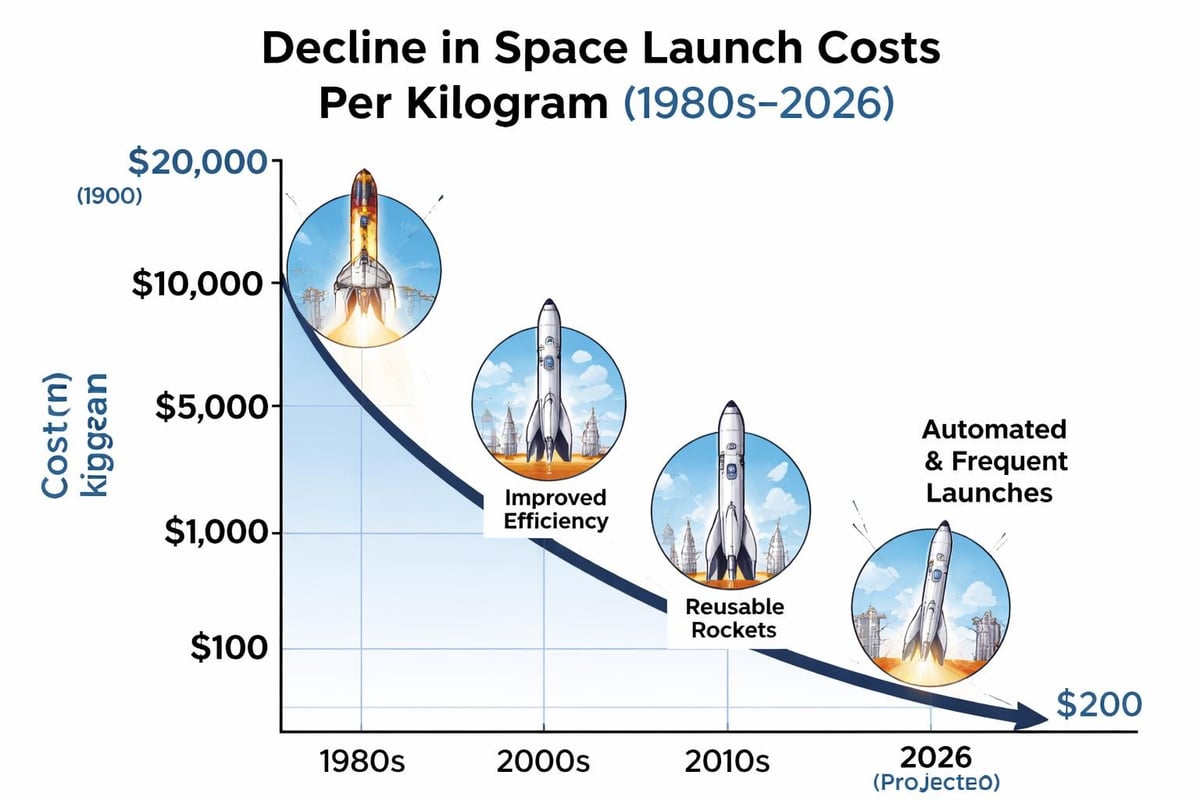 Space freight cost reduction timeline