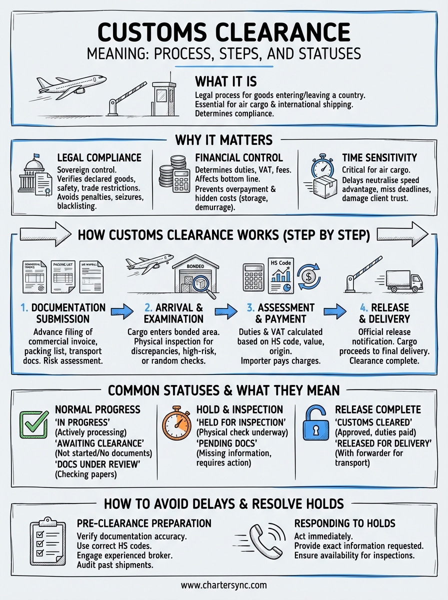 customs clearance meaning infographic